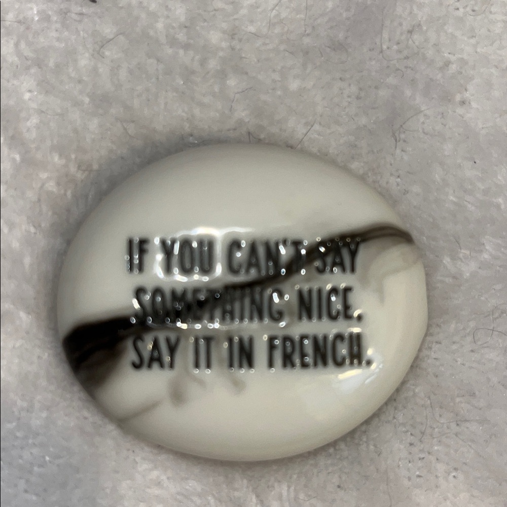 Hallmark White and Black Marble Sentiment Stone